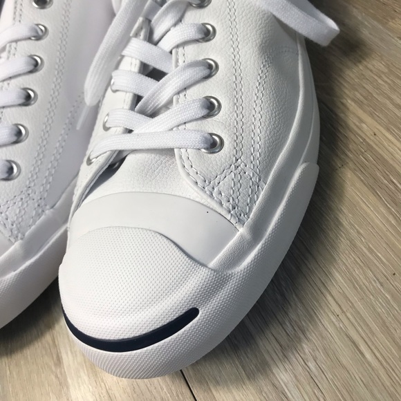 Converse Jack Purcell LEA Leather LowTop WhiteNavy - Picture 7 of 8